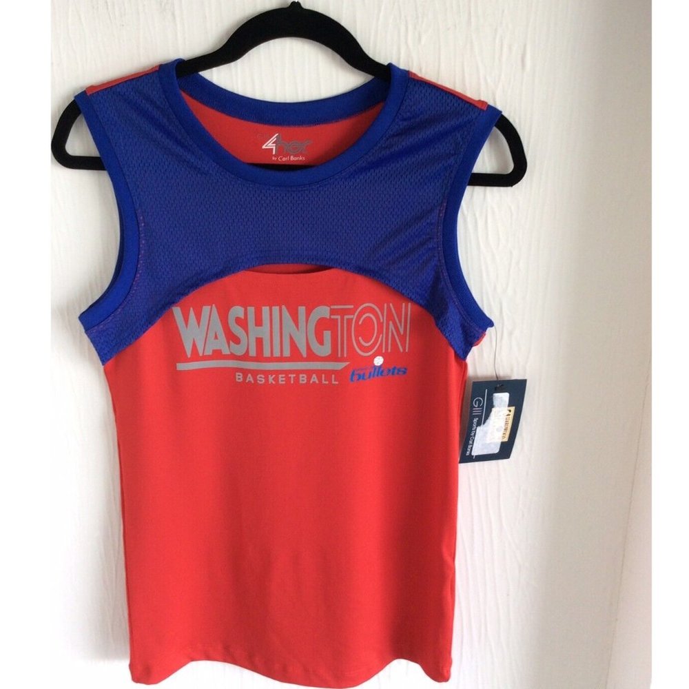 NWT Washington Bullets, Womens Shirt, Size XL, Cute Design! 4 Her By Carl Banks